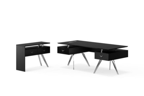 BG-2570 Black Modern Office Desk for Showrooms for Kenya Office Fit-Out Projects