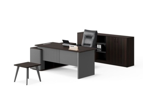 L Shaped Manager Desk with Side Cabinet for Office Projects